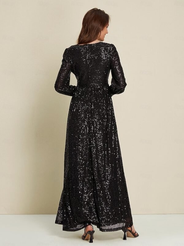 Black Sequin Party/Wedding Guest V Neck Long Sleeve Maxi Dress dress to impress 2024 Ador Black 2025 $89.00 XS S M L XL 2XL 3XL 4XL