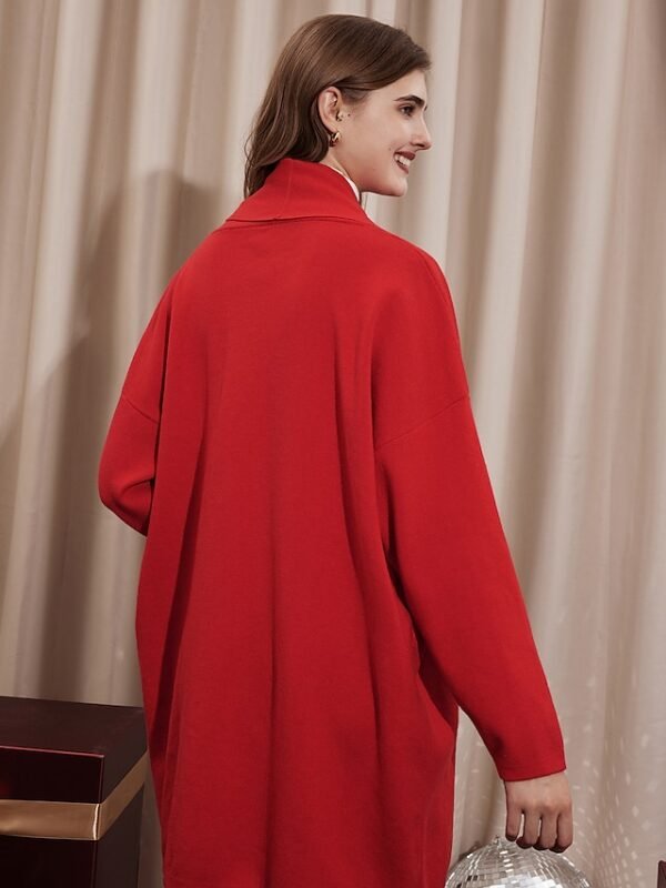 Polyester Ribbed Knit Cardigan Solid Long Sleeve Ador Red 2025 $45.00 XS S M L XL 2XL 3XL 4XL