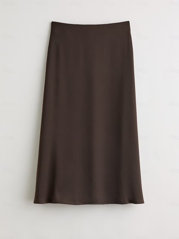 Satin Midi Slip Skirt Ador Brown 2025 $35.00 XS S M L XL 2XL 3XL 4XL