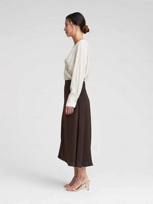 Satin Midi Slip Skirt Ador Brown 2025 $35.00 XS S M L XL 2XL 3XL 4XL