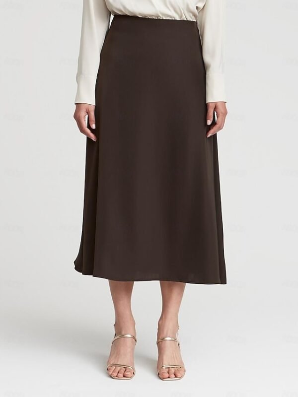 Satin Midi Slip Skirt Ador Brown 2025 $35.00 XS S M L XL 2XL 3XL 4XL